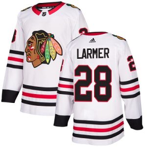 Herren Chicago Blackhawks Eishockey Trikot Steve Larmer #28 Authentic Weiß Auswärts